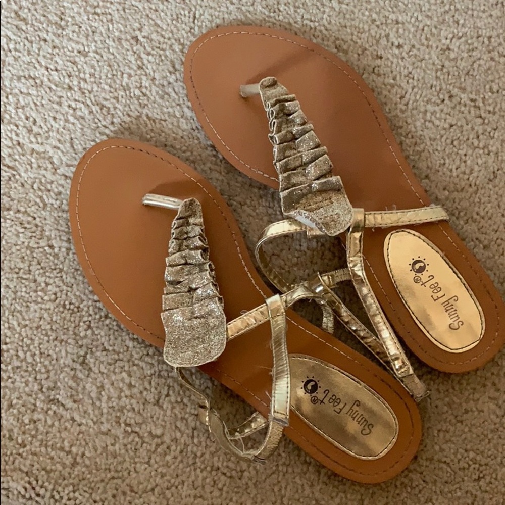 Gold shimmer sandals